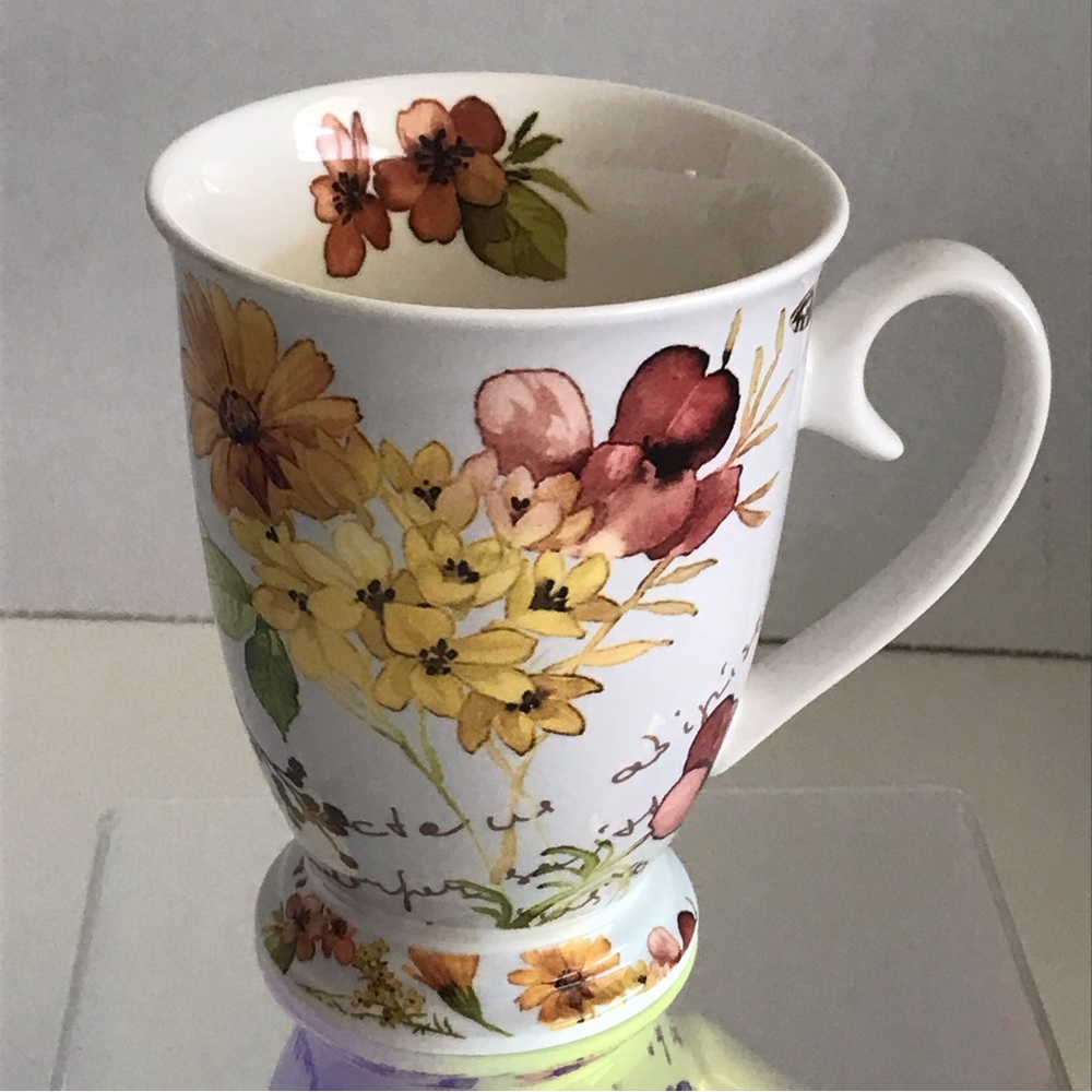 Eileen’s Reserve Floral Footed Coffee Mug By New Anchor Inc. - NWOT